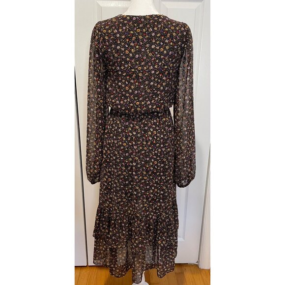 MinkPink Womens Sheer Floral Asymmetrical Midi Dress Size S Whimsigoth Feminine - Picture 3 of 16